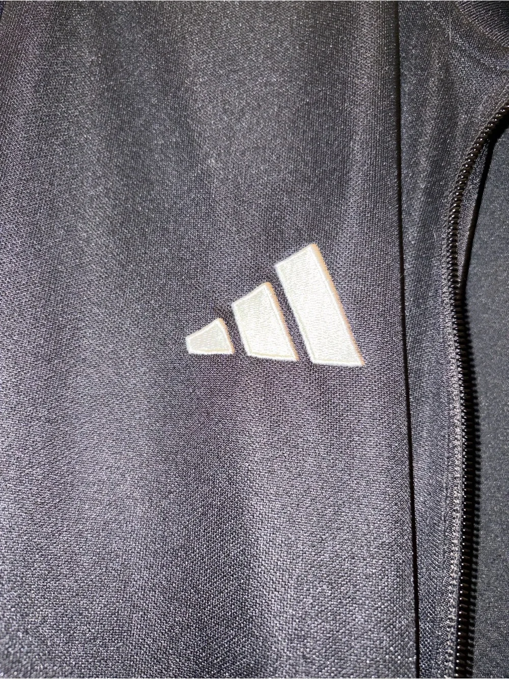 adidas Black Jacket with White Logo Print